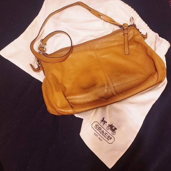 Coach leather shoulder bag/Sac a main Coach à bandoulière en cuir - Picture 2 of 4